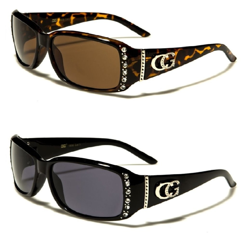 CG Eyewear 2 pair Rhinestone Bling 1 Black & 1 Tortoise Sunglasses Free Shipping